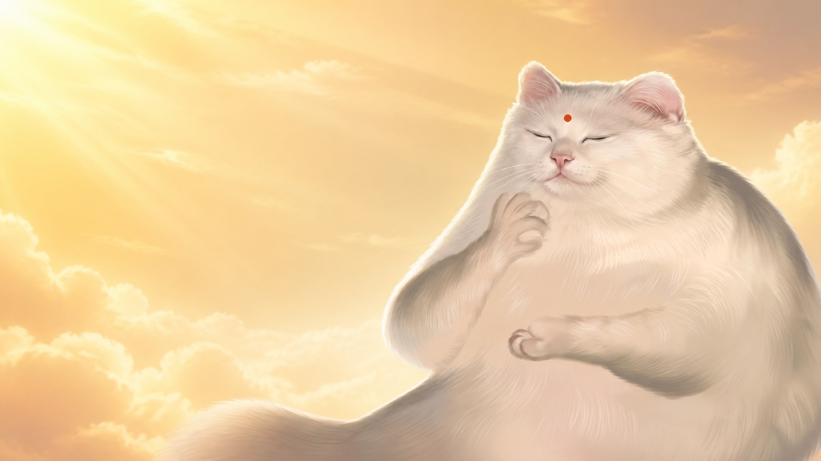 Affirmation Cat at sunrise